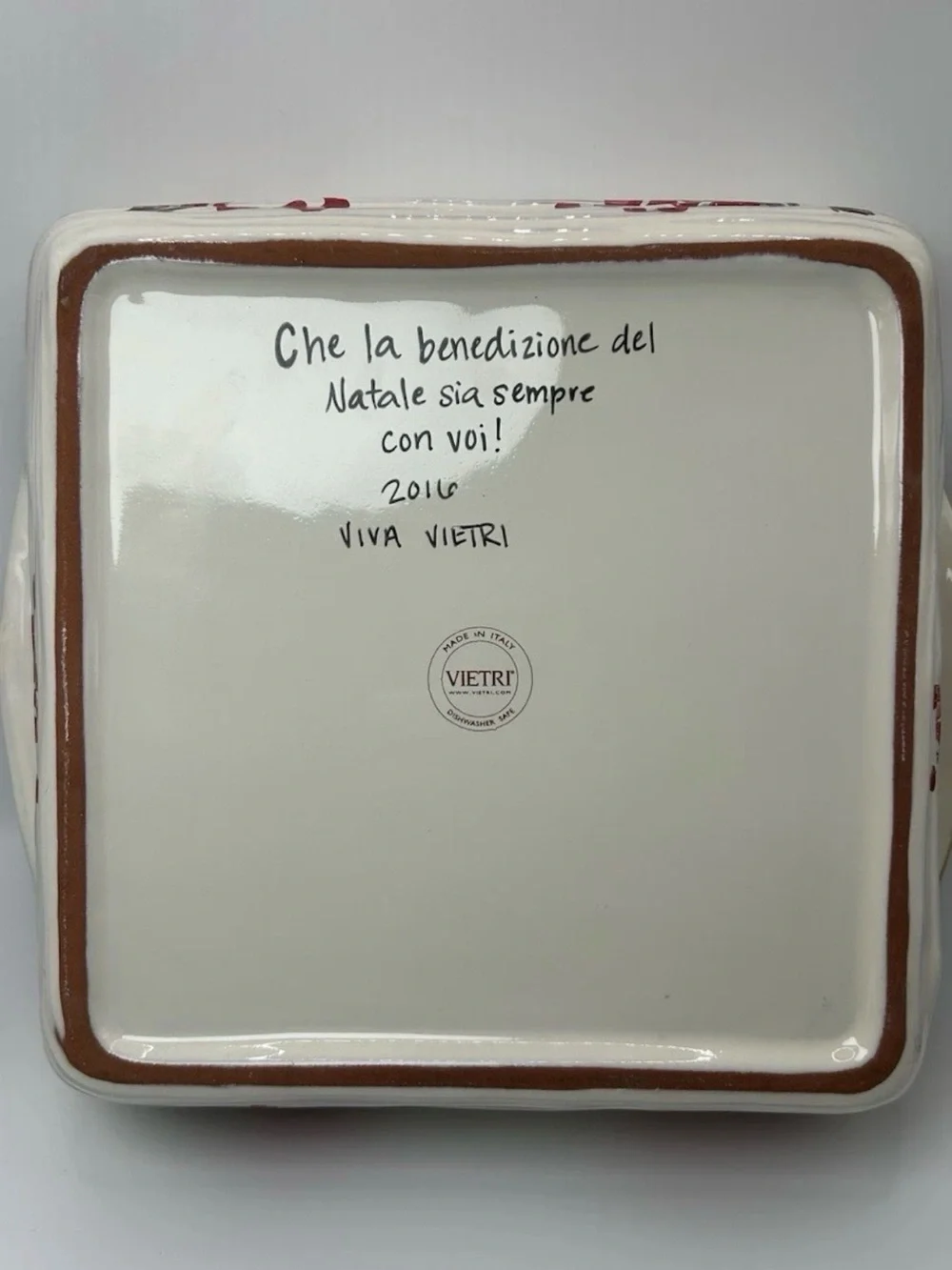 Viertri Old St. Nick Baking Dish 9” Made in Italy Christmas Santa